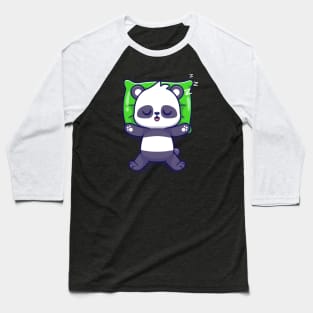 Cute Panda Sleeping On Pillow Cartoon Baseball T-Shirt